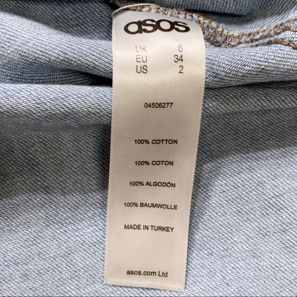 SOLD-ASOS Cold Shoulder Denim Buttondown - Picture 7 of 7
